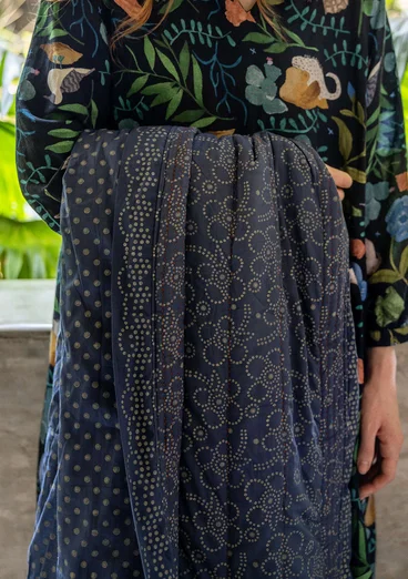 Block-printed “Peru” throw in organic cotton - indigo