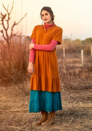 Organic cotton jersey dress - amber