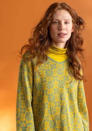 “Freja” knit tunic in organic/recycled cotton - olive oil