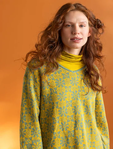 “Freja” knitted organic/recycled cotton tunic - olive oil