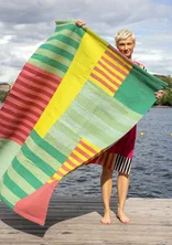 “Suiheisen” rug in organic cotton - malachite