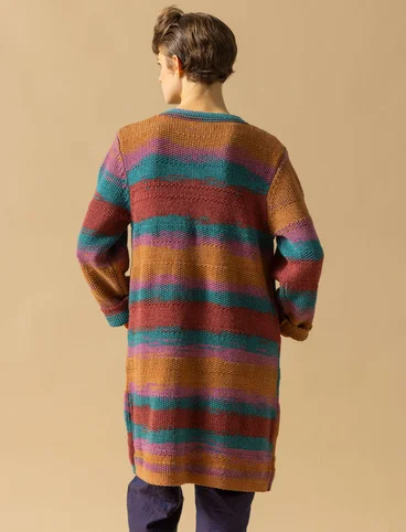 “Ella” long cardigan in wool/organic cotton - copper