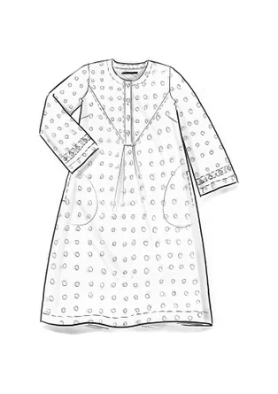 Woven “Asta” dress in linen - mist blue/patterned