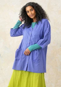 Woven organic cotton smock blouse - sky blue