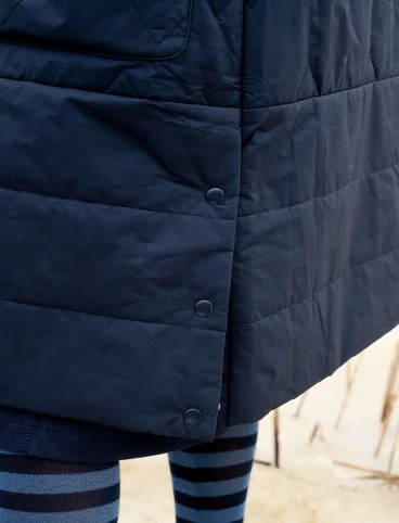 “Svalbard” woven quilted coat - ink blue