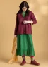 Knit blazer in felted organic wool (burgundy S)