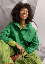 Woven organic cotton jacket - basil