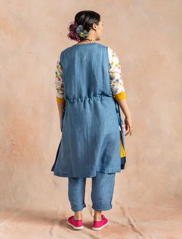 Dress in woven linen/modal - flax blue