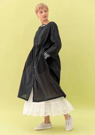 “Agnes” woven dress in organic cotton - black