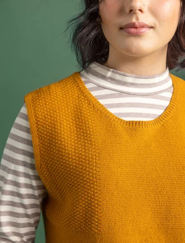 Wool/organic cotton knit waistcoat - mustard