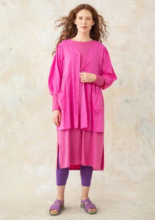 Woven organic cotton smock blouse - hibiscus