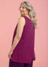 “Dot” organic cotton/modal/elastane jersey tank top (grape S)