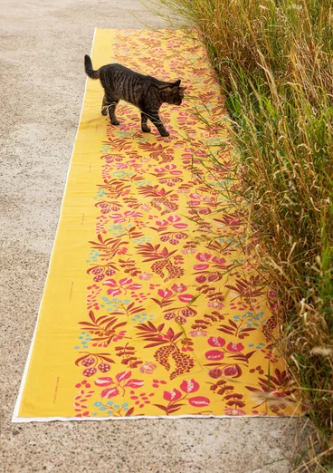 Tissu au mètre "Olives" en coton biologique - ocre clair