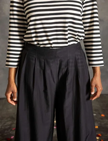 Pants in cotton/silk - black