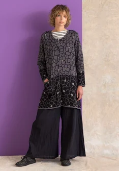 “Theia” organic/recycled cotton long cardigan - ash grey