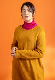 Knit tunic in wool/organic cotton - mustard