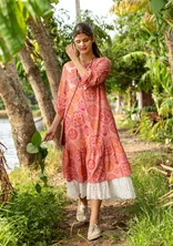 “Poesi” woven organic cotton dress - ash pink