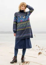 “Borealis” organic and recycled cotton/wool knit tunic - ink blue