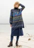 “Borealis” knit tunic in organic and recycled cotton/wool (ink blue S)