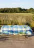 “Trellis” tablecloth in organic cotton (sea blue One Size)