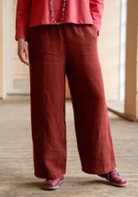 Pantalon en lin tissé - rouge curry