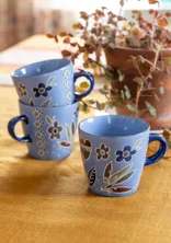 Mugg "Flower pots" i keramik - blåklocka