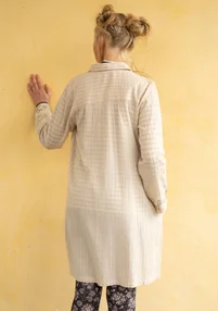 “Värmland” woven organic cotton shirt dress - dark natural