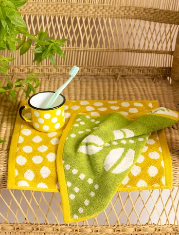 “Leafy” wash cloth 2-pack in organic cotton - kiwi