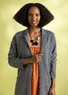 Longline blazer in felted organic wool (graphite S)