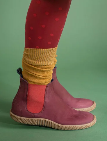 Elastic boots in nubuck - burgundy
