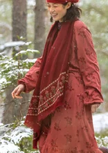 “Kiruna” woven scarf in wool - burgundy