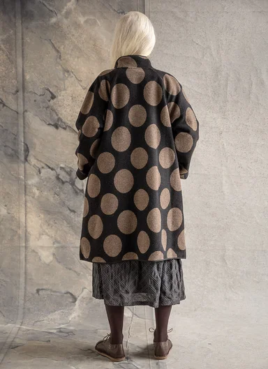 “Stone” woven coat in a wool blend