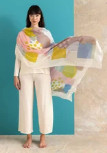 “Ariel” shawl in organic cotton - feather