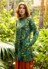 “Harriet” lyocell/elastane jersey tunic - light bottle green