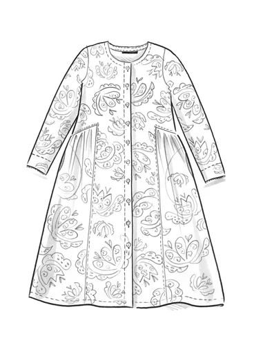 Robe "Herbarium" en tissu de coton biologique/lin - indigo foncé