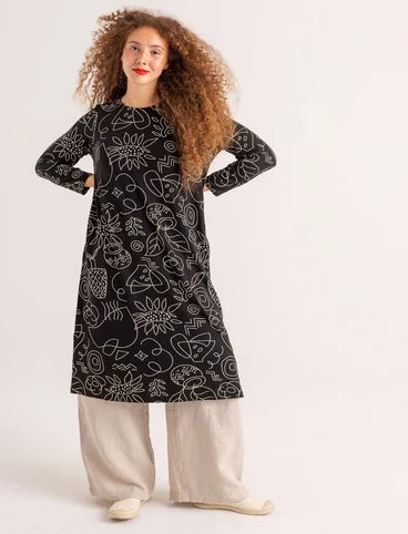 Tricot jurk "Contour" van lyocell/elastaan - zwart