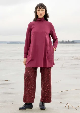 Jersey tunic in organic cotton/modal/spandex - purple red