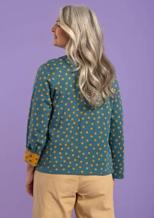 Dotted organic cotton cardigan - verona green