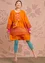 Geweven jurk "Amber" van biologisch katoen/linnen (masala S)