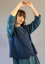 Knitted organic cotton/wool waistcoat - Pacific blue