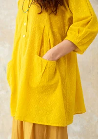 Woven organic cotton smock blouse - pineapple