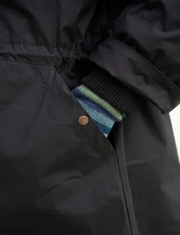 “Lucy” woven organic cotton parka - black