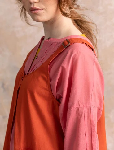 Robe balalaïka "Amber" en tissu de coton biologique/lin - piment