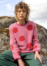 “Windy” sweater in a lambswool blend - dark peony