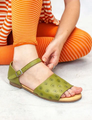 Sandal in nappa - leaf green