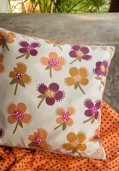 “Amandine” cushion cover in organic cotton - natural