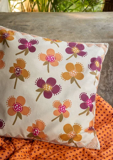 “Amandine” cushion cover in organic cotton - natural