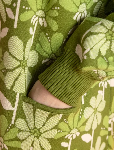 Long gilet "Adele" en coton biologique - vert herbe