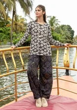 “Poesi” woven organic cotton trousers - black