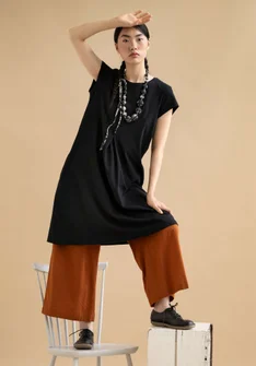 “Jane” organic cotton/elastane jersey dress - black